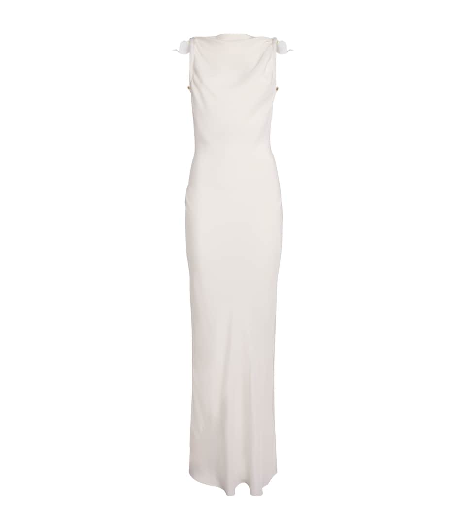 Cult Gaia Womens Silk Celestina Maxi Dress Off White