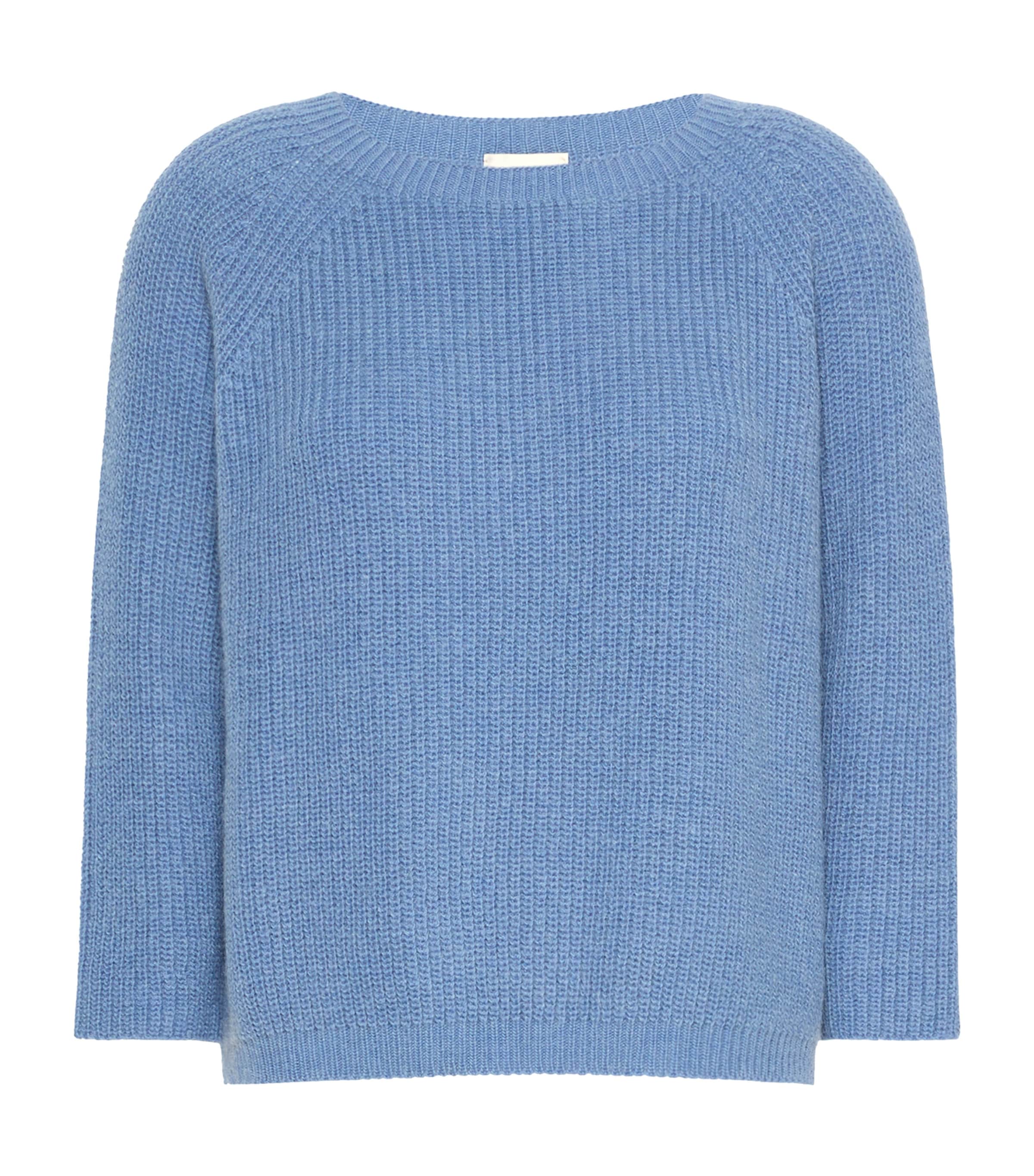 Weekend Max Mara Womens Ribbed Round-Neck Sweater Light Blue
