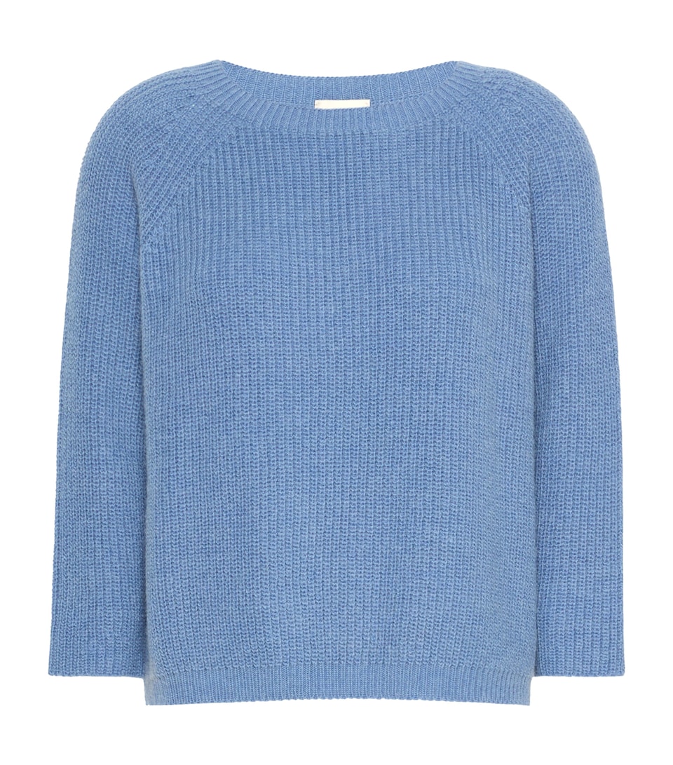 Weekend Max Mara Womens Ribbed Round-Neck Sweater Light Blue