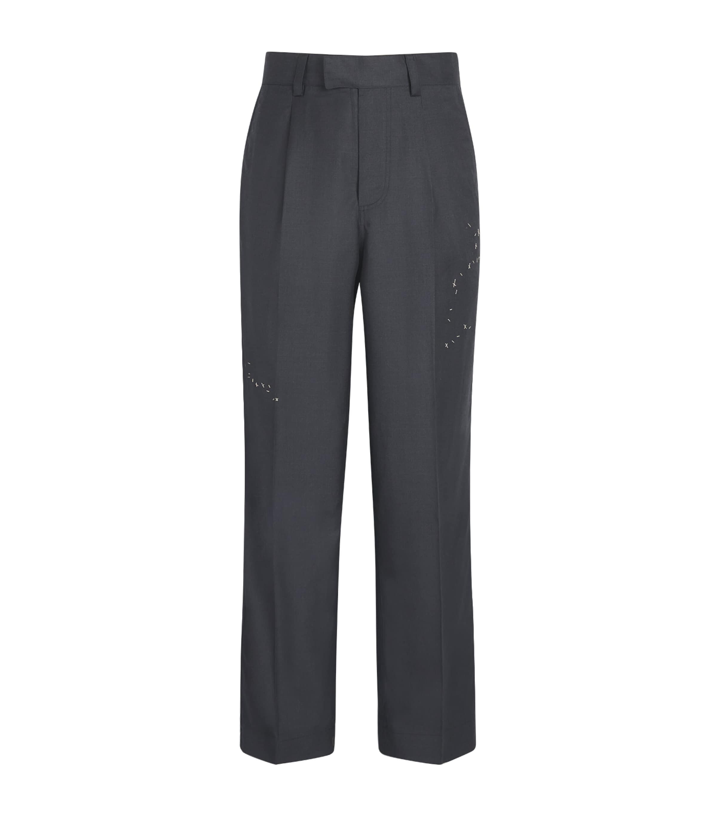 DOMREBEL Mens Virgin Wool Bully Trousers Grey Wool