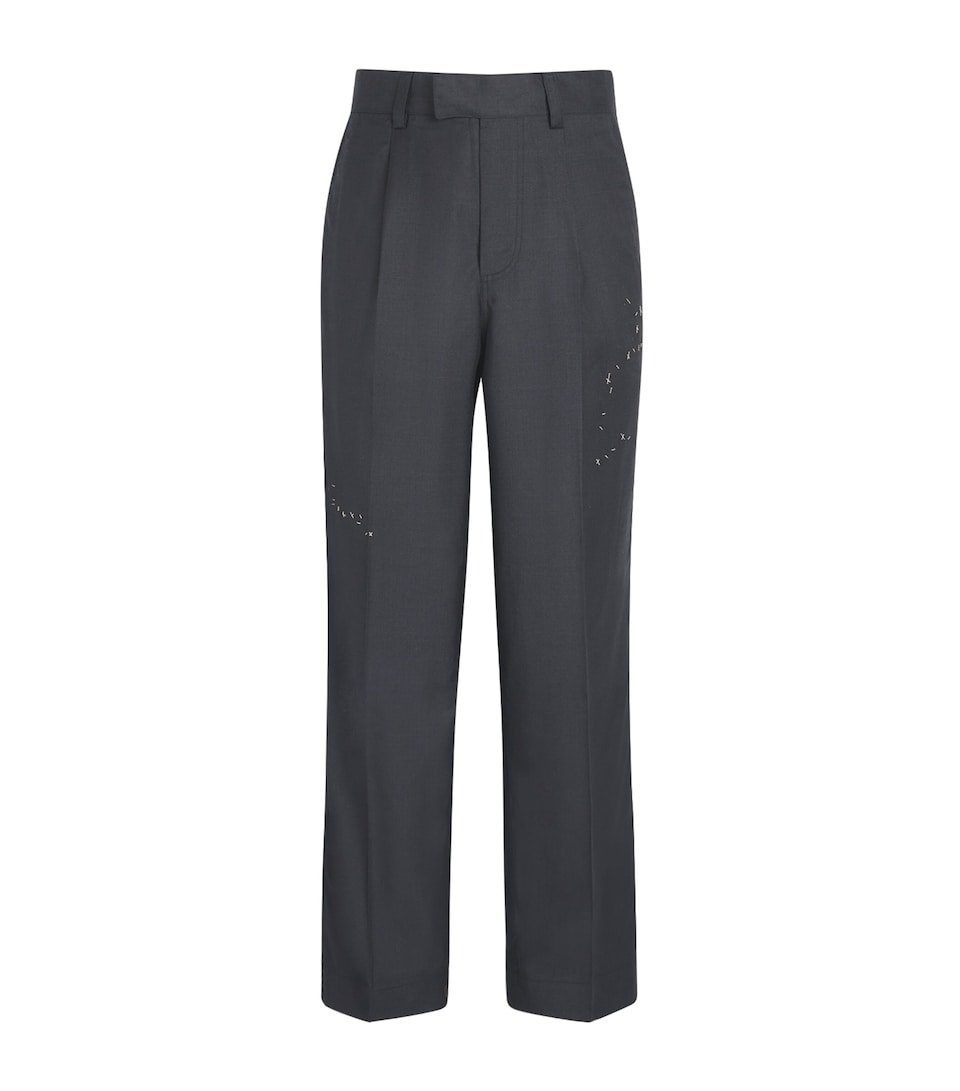 DOMREBEL Mens Virgin Wool Bully Trousers Grey Wool