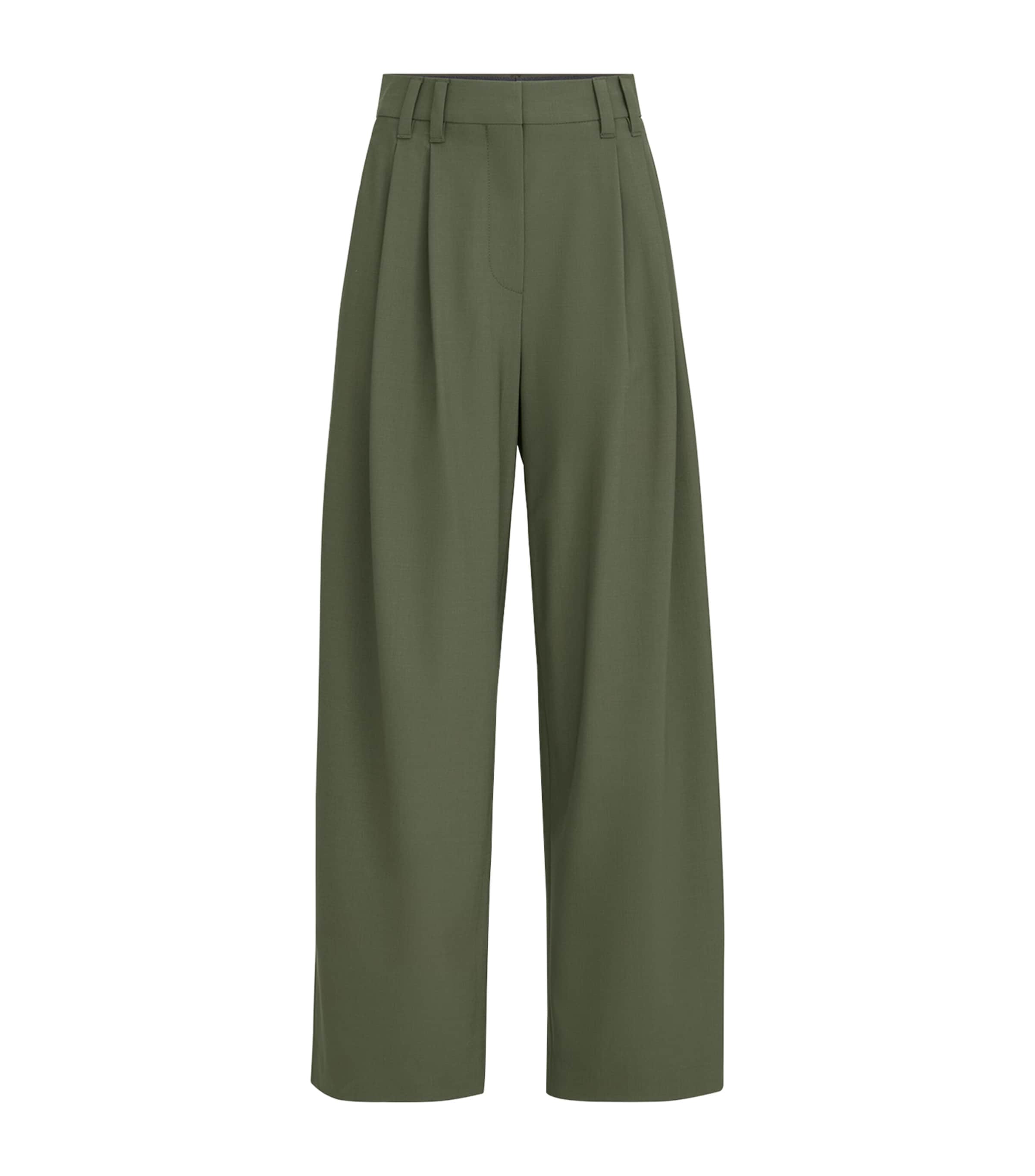 Brunello Cucinelli Womens Tropical Luxury Wool Tailored Trousers