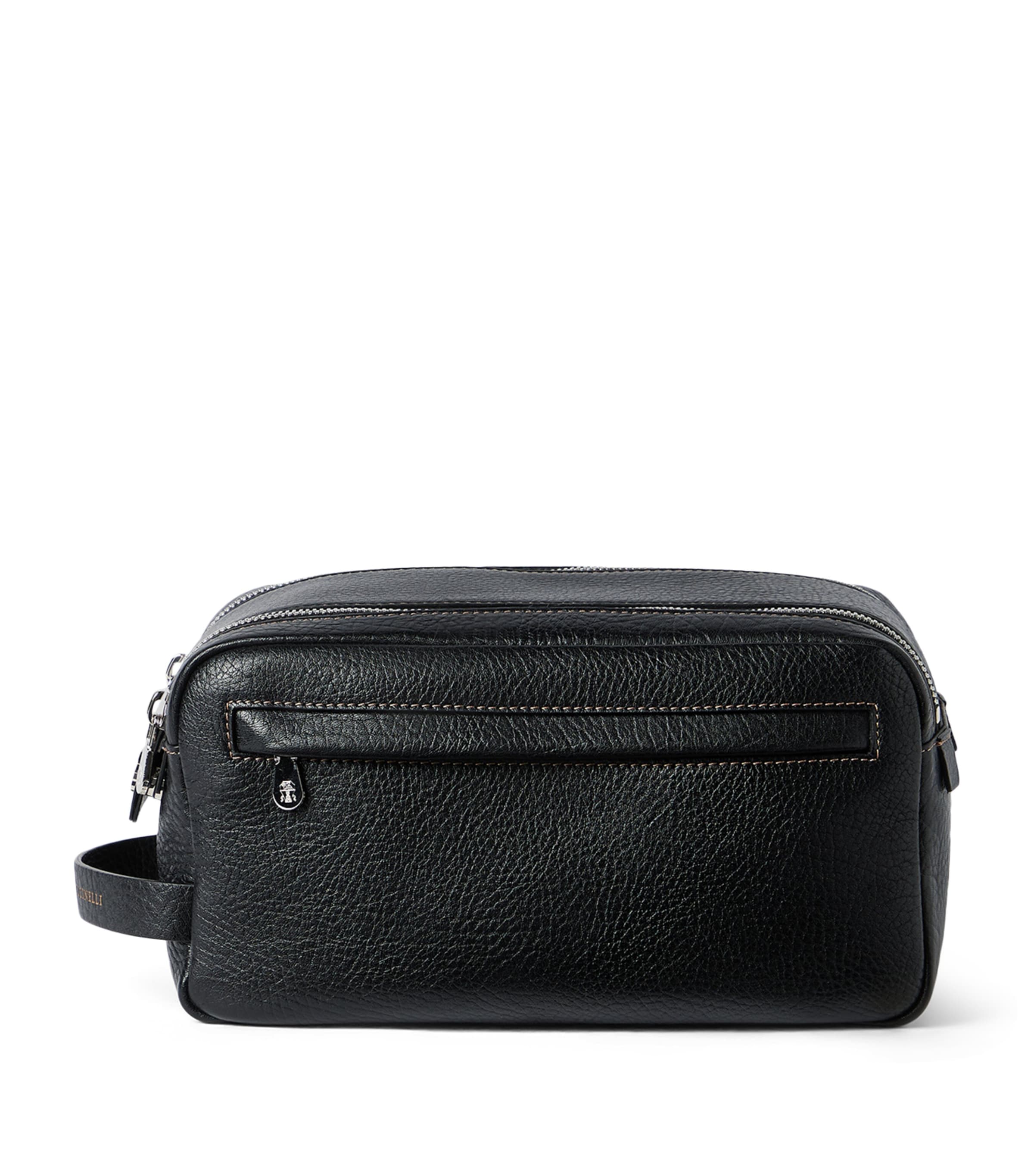 Brunello Cucinelli Grained Leather Wash Bag