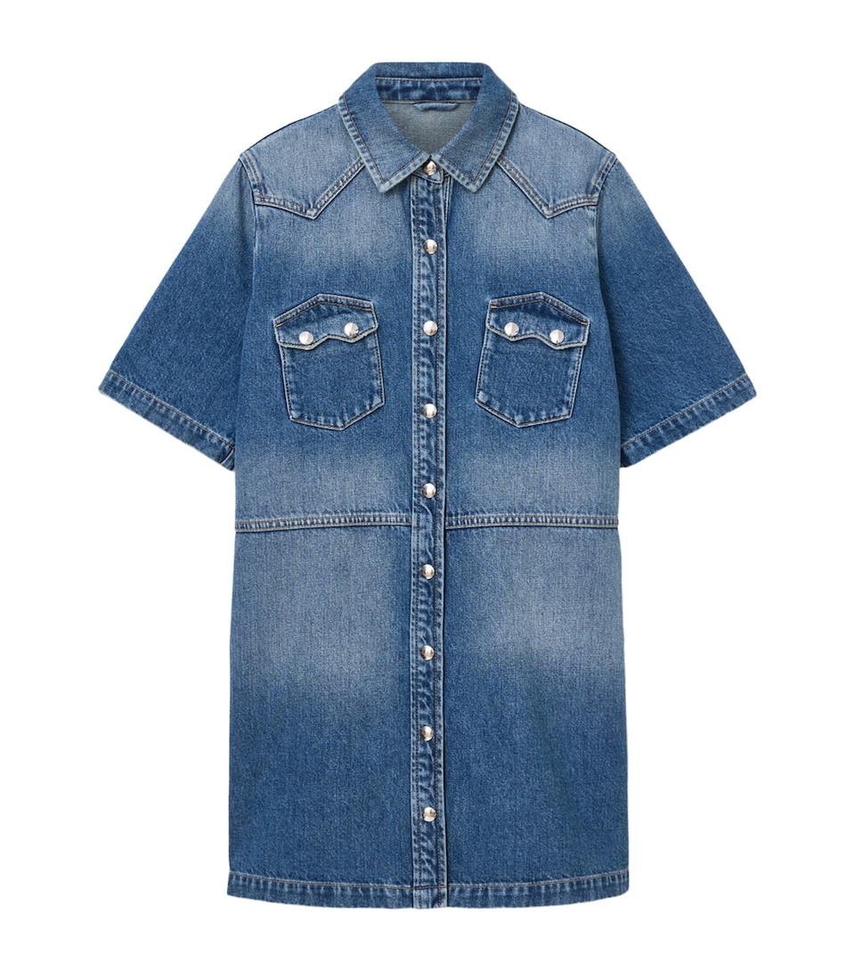 Organic Denim Rock Mini Shirt Dress