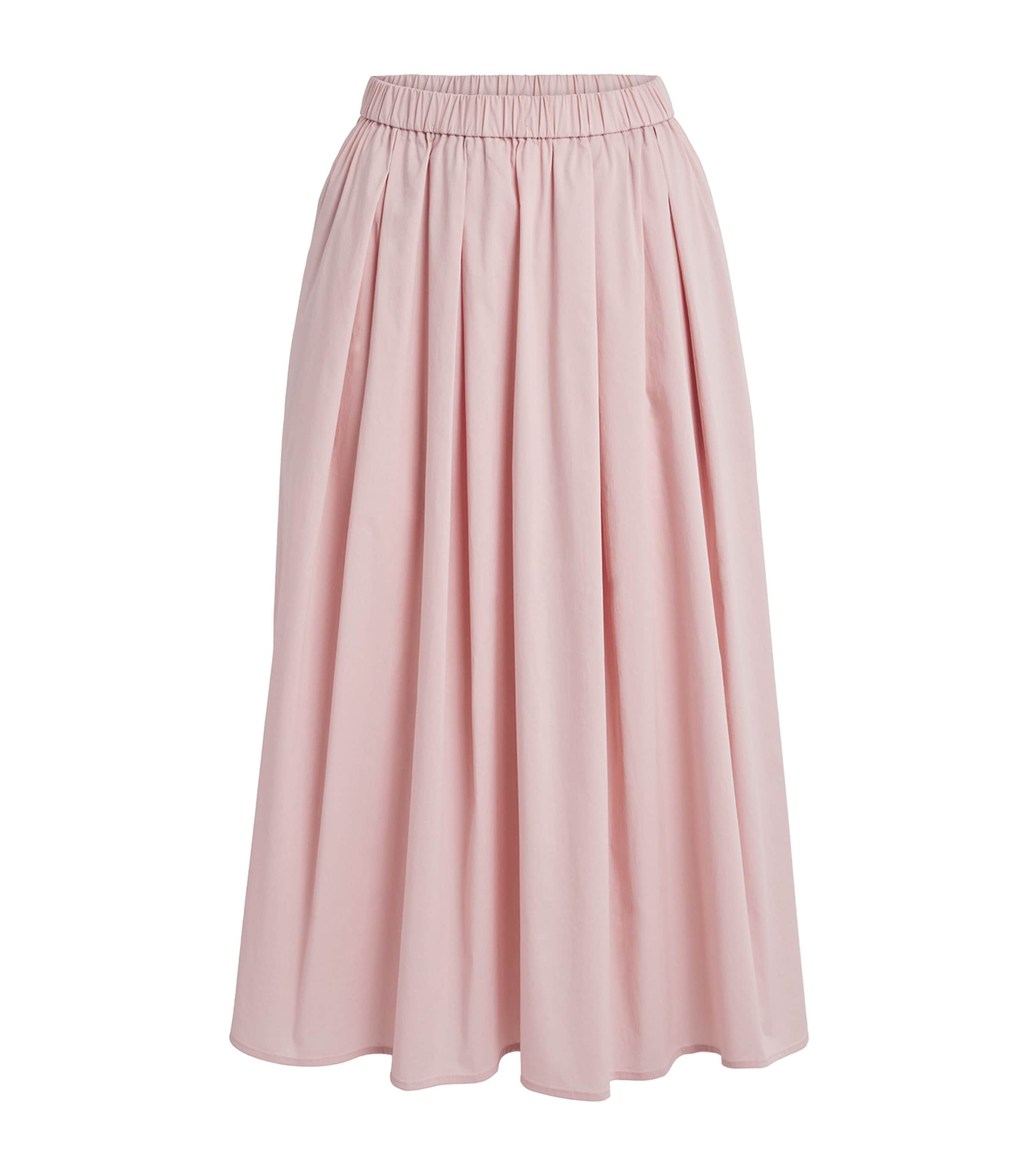 Stylein Womens Cotton-Blend Jorina Midi Skirt Off Pink