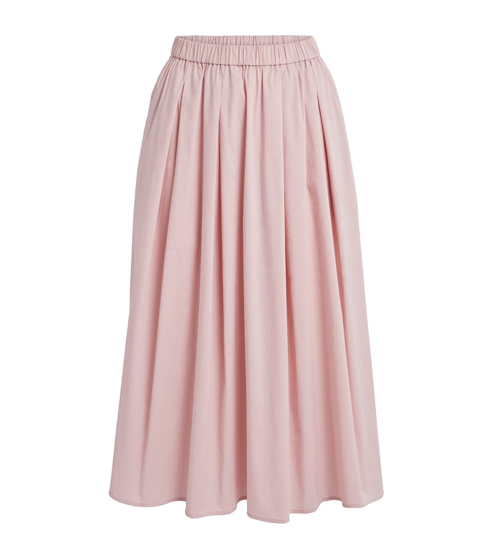 Stylein Womens Cotton-Blend Jorina Midi Skirt Off Pink