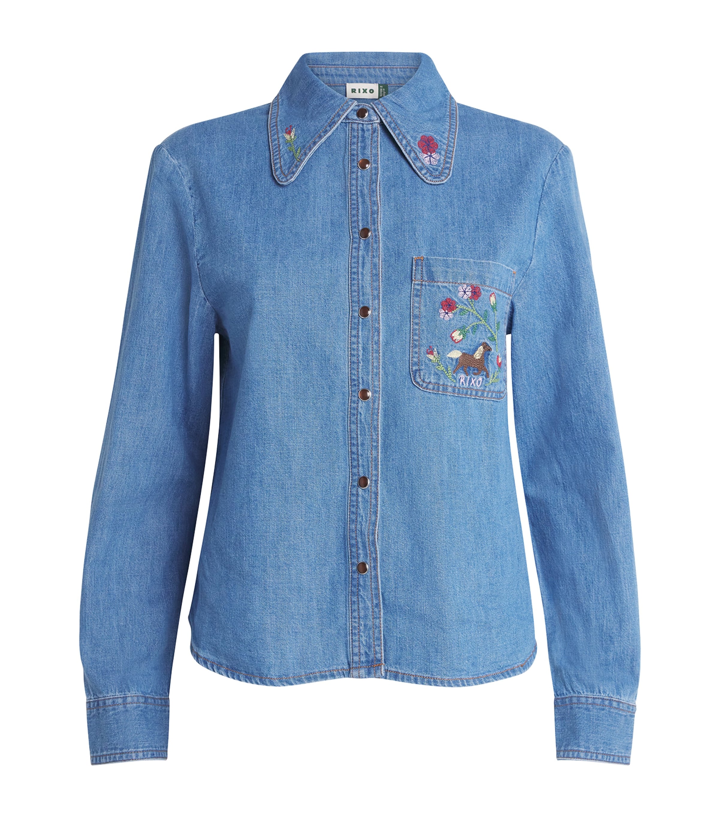 Denim Embroidered Edaline Sadie Shirt