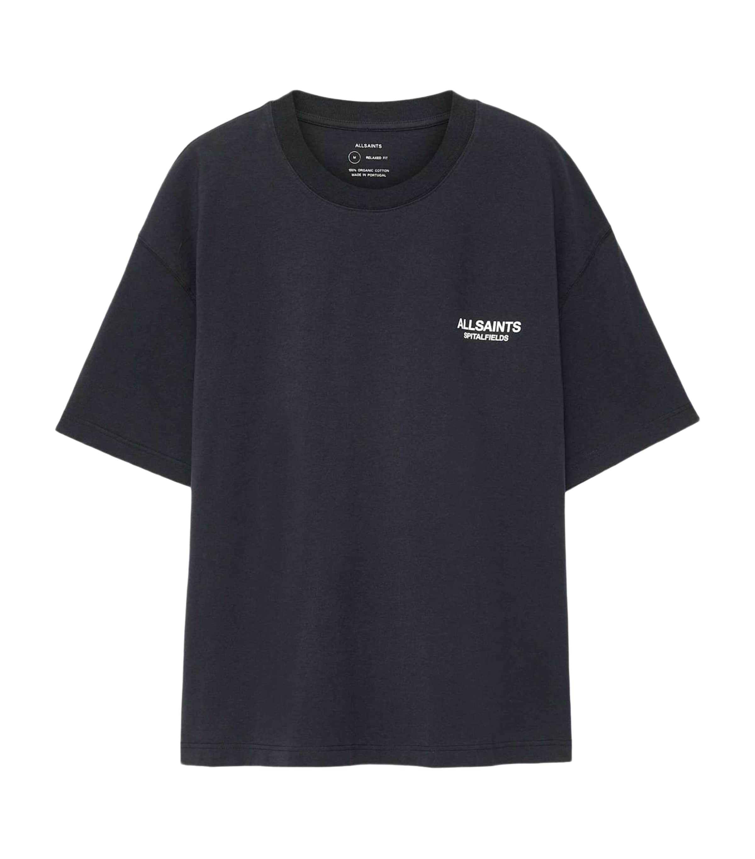 AllSaints Mens Organic Cotton Shadow T-Shirt Navy Blue