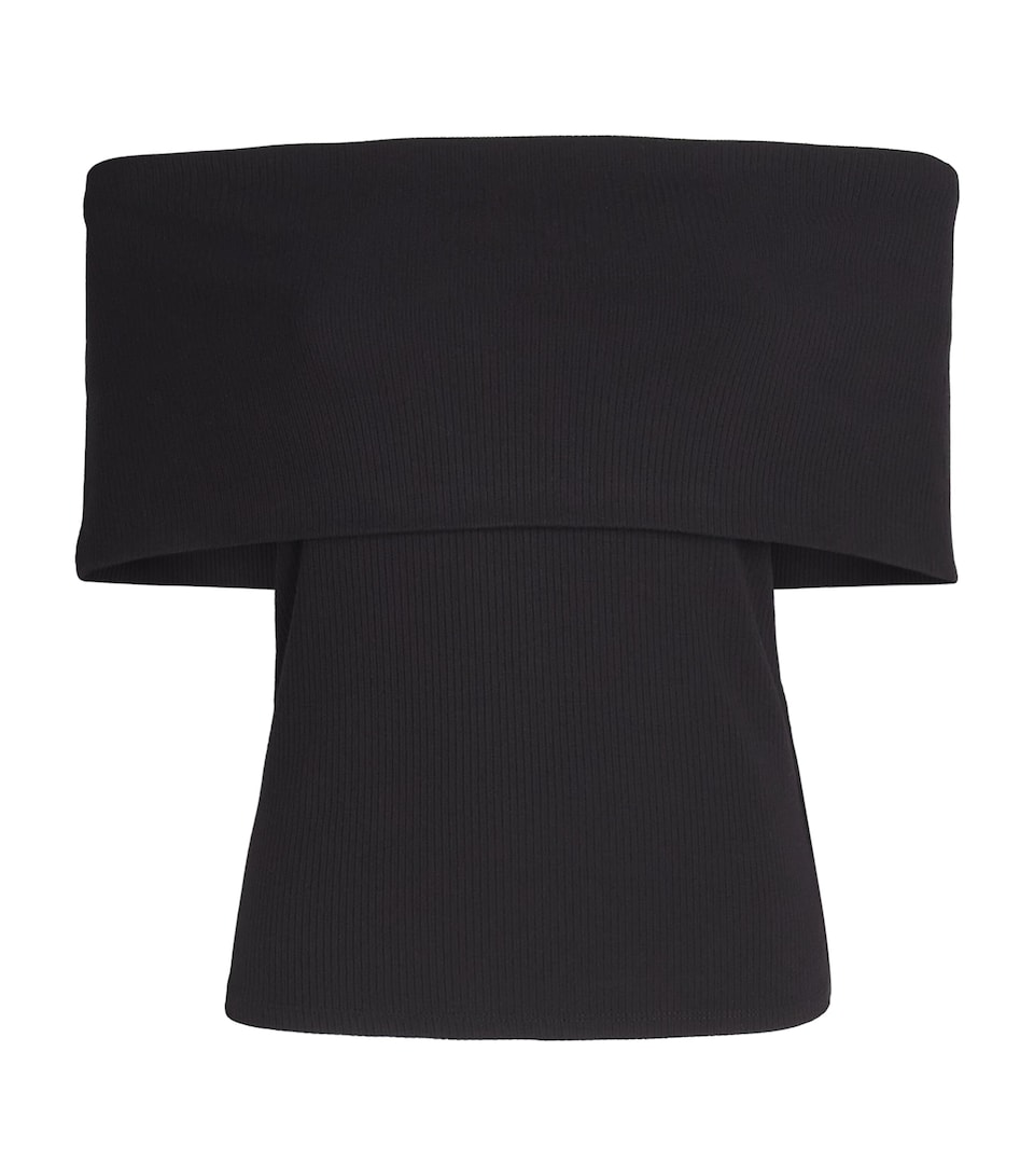 PAIGE Womens Off-The-Shoulder Rosarita Top Black