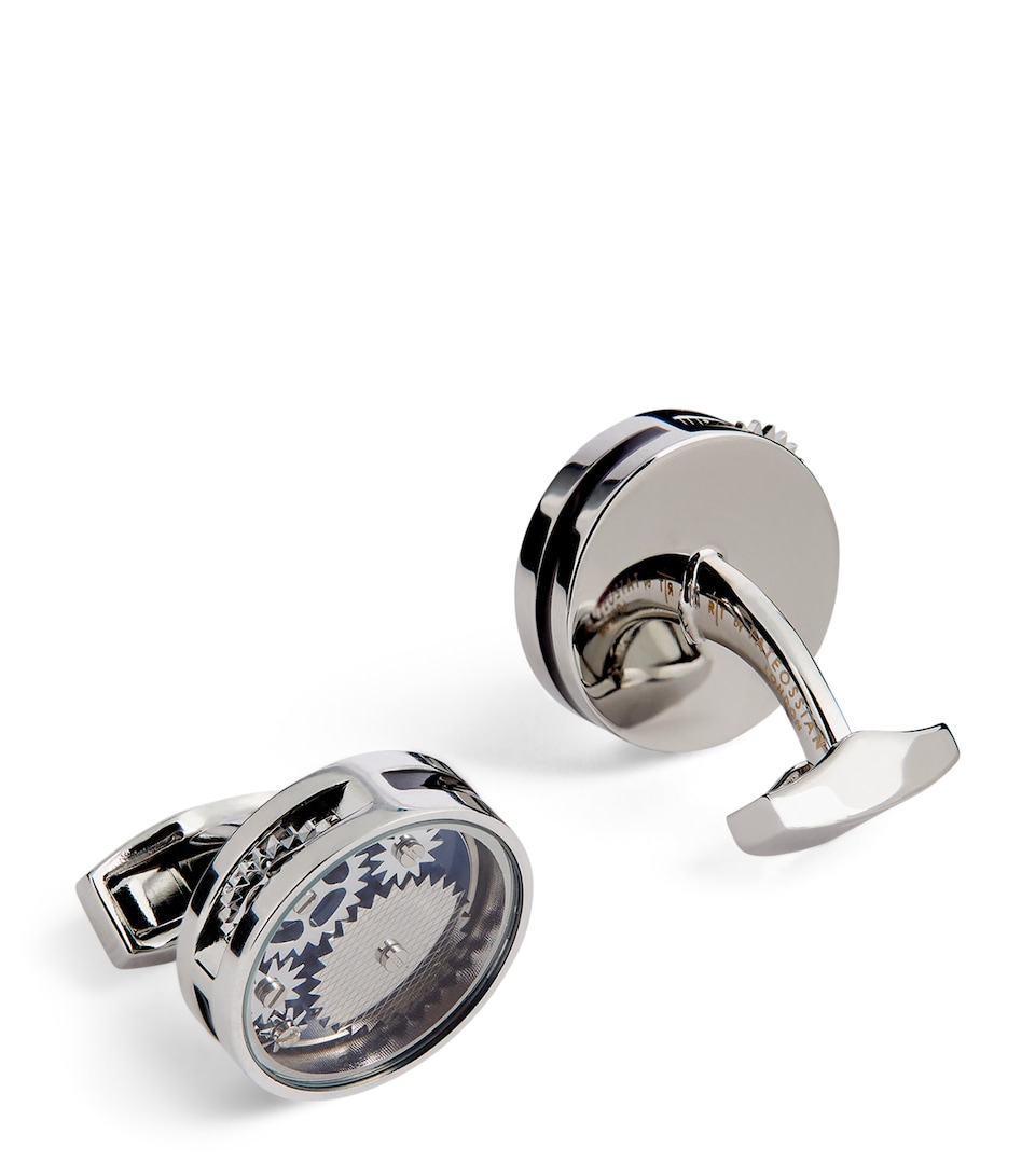 Tateossian Circle Gear Cufflinks Silver