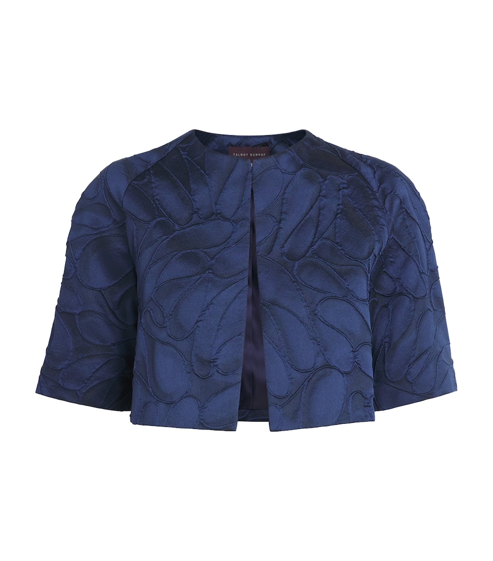 Talbot Runhof Womens Jacquard Cape Royal Navy