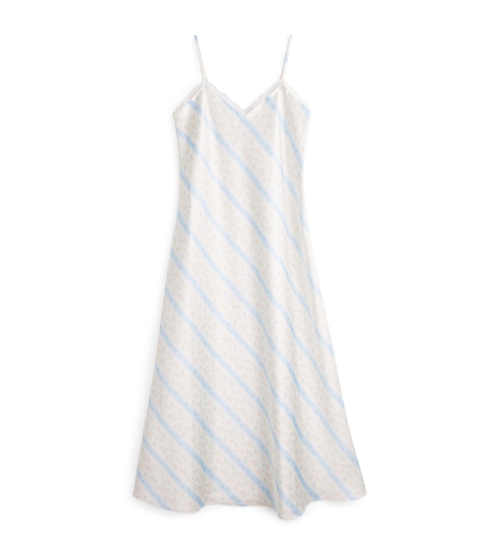 LoveShackFancy Floral Stripe Adelise Dress (7-14 Years) Cotskcotton Skies