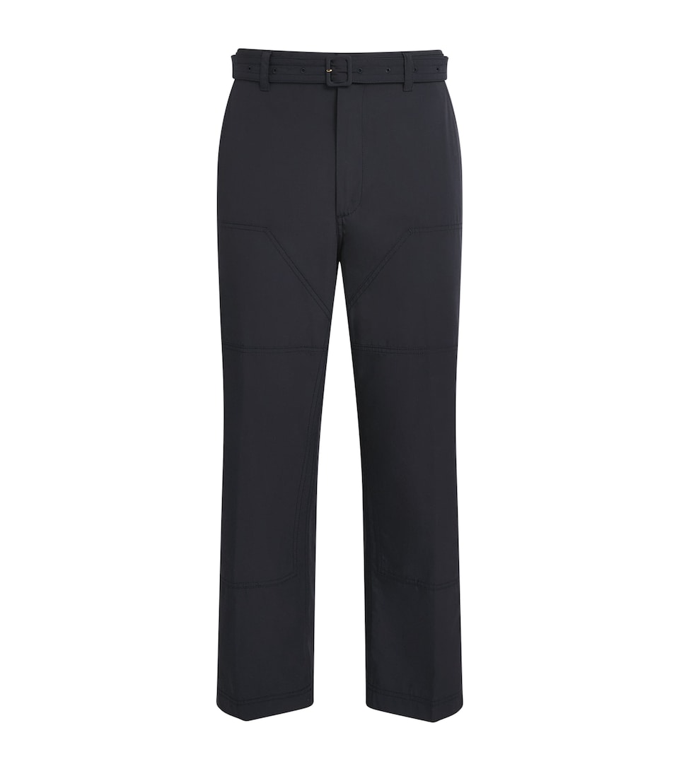Cotton Cargo-Pocket Straight Trousers