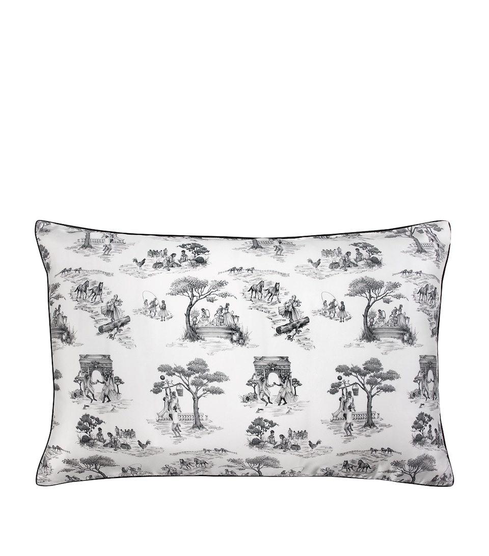 Gingerlily x Sheila Bridges Silk Harlem Toile Pillowcase (50cm x 75cm) Ivory
