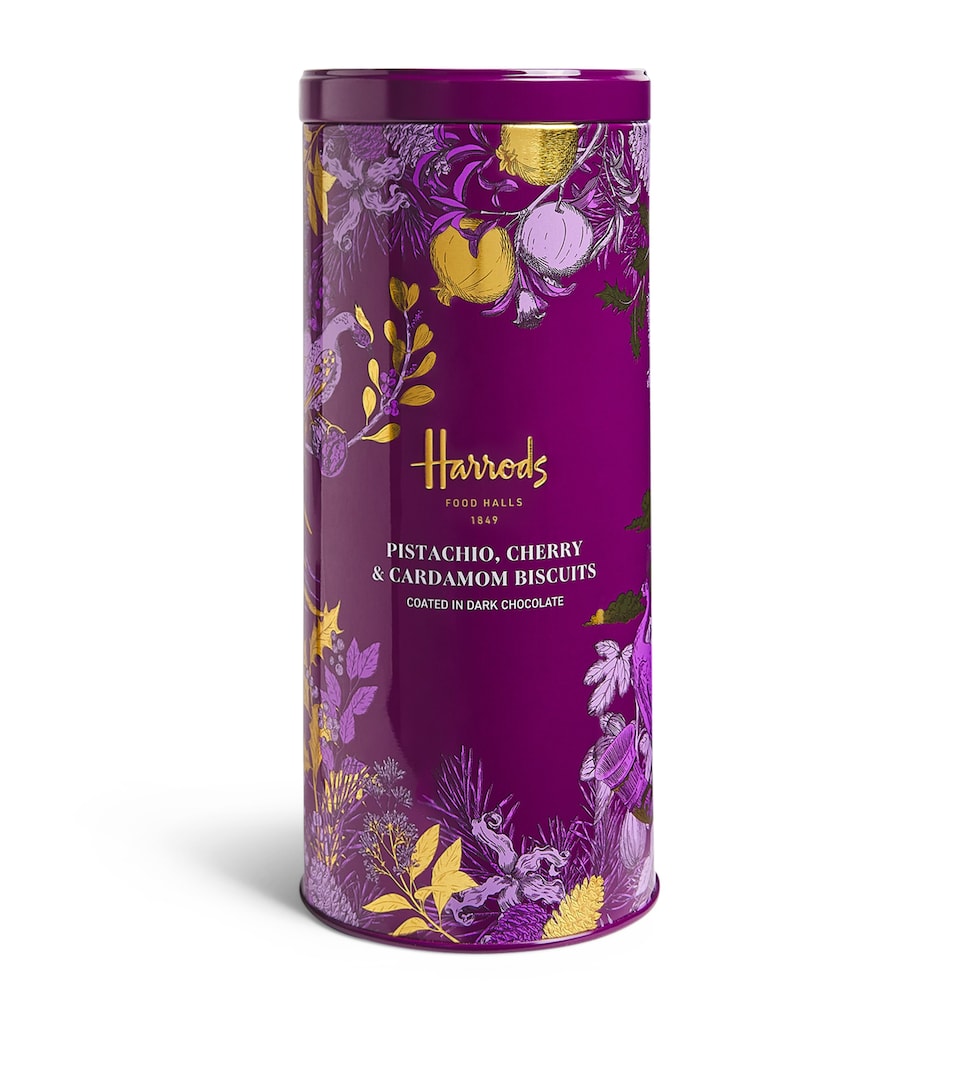Harrods Chocolate Coated Pistachio, Cherry and Cardamom Biscuits (200g)
