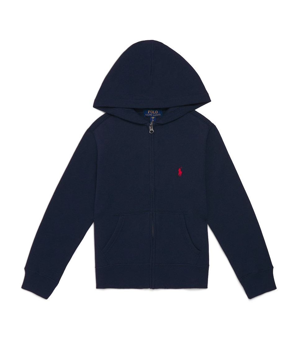 Ralph Lauren Kids Polo Pony Zip-Up Hoodie (6-14 Years) Cruise Navy