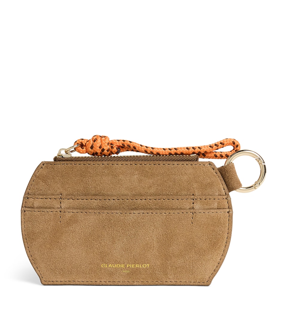 Claudie Pierlot Suede Card Holder Beige