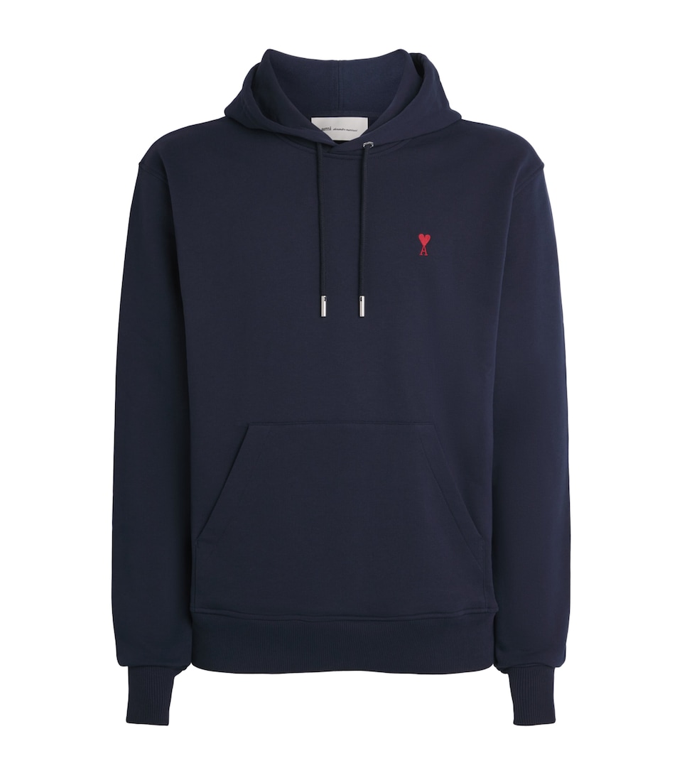 AMI Paris Mens Ami de Coeur Hoodie Bleu Nuit