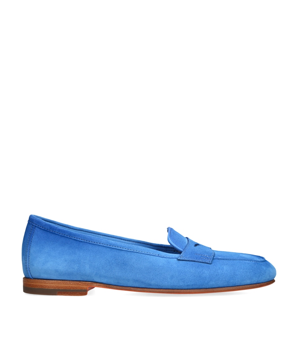 Santoni Suede Carla Loafers Blue