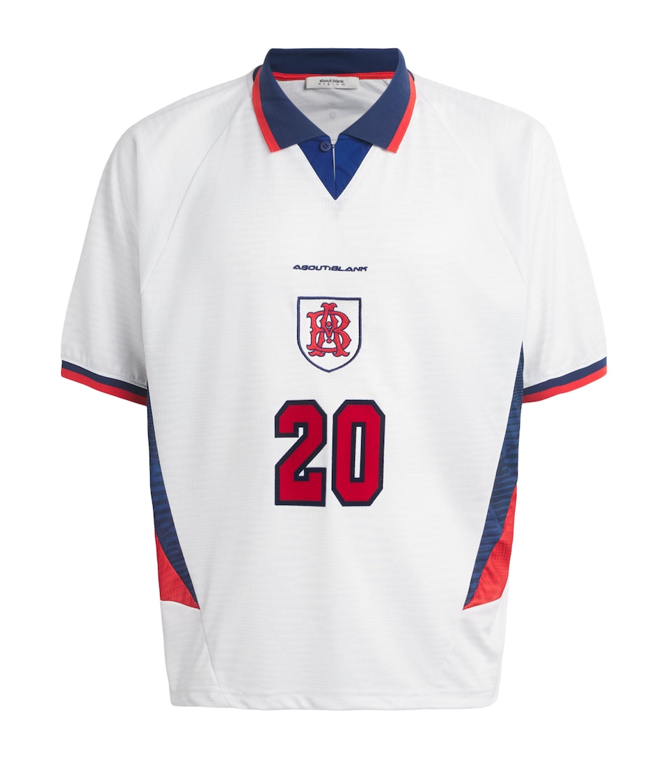 about:blank Mens Monogram Football Jersey T-Shirt Red/white