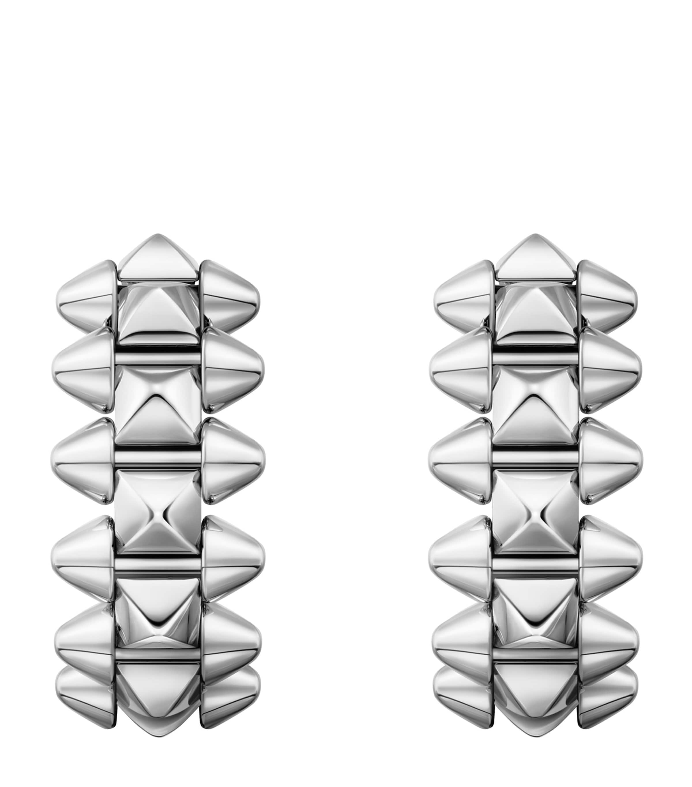 Small White Gold Clash de Cartier Hoop Earrings