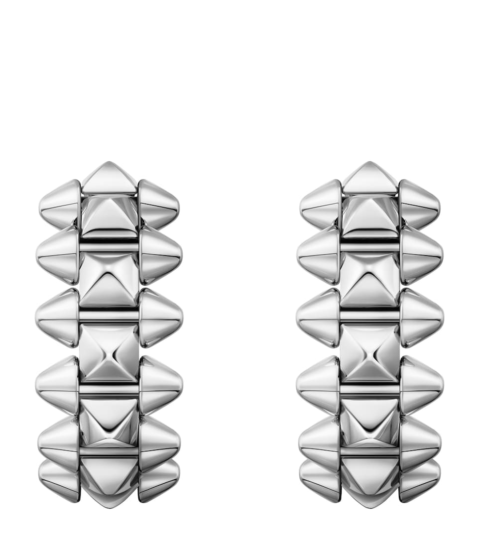 Small White Gold Clash de Cartier Hoop Earrings