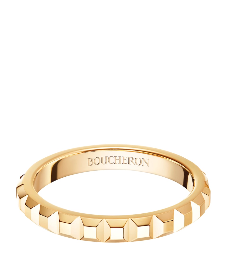 Yellow Gold Clou de Paris Wedding Band