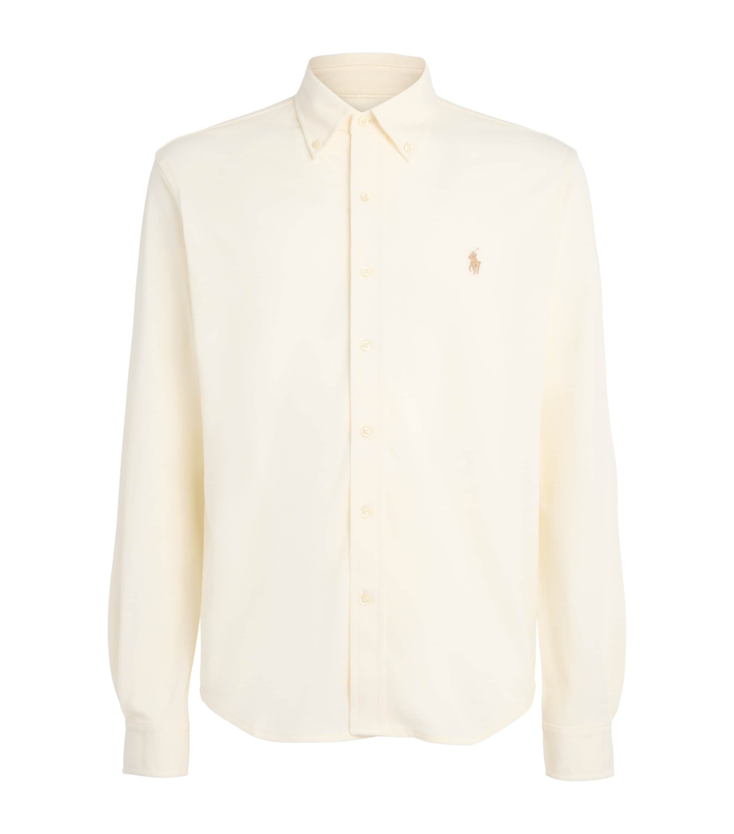 Polo Ralph Lauren Mens Cotton Featherweight Mesh Shirt Pale Cream