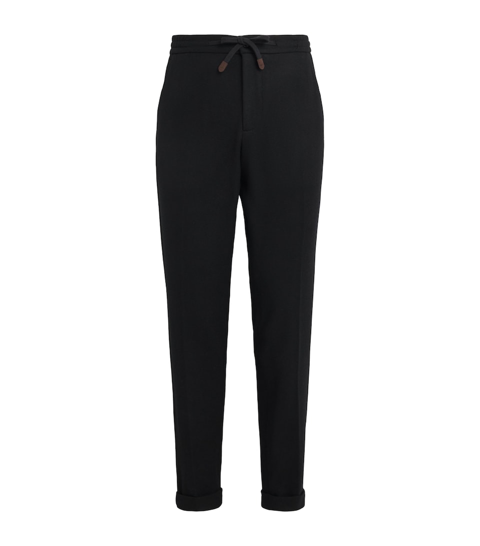 Marco Pescarolo Womens Cashmere Drawstring Sweatpants Dark Grey