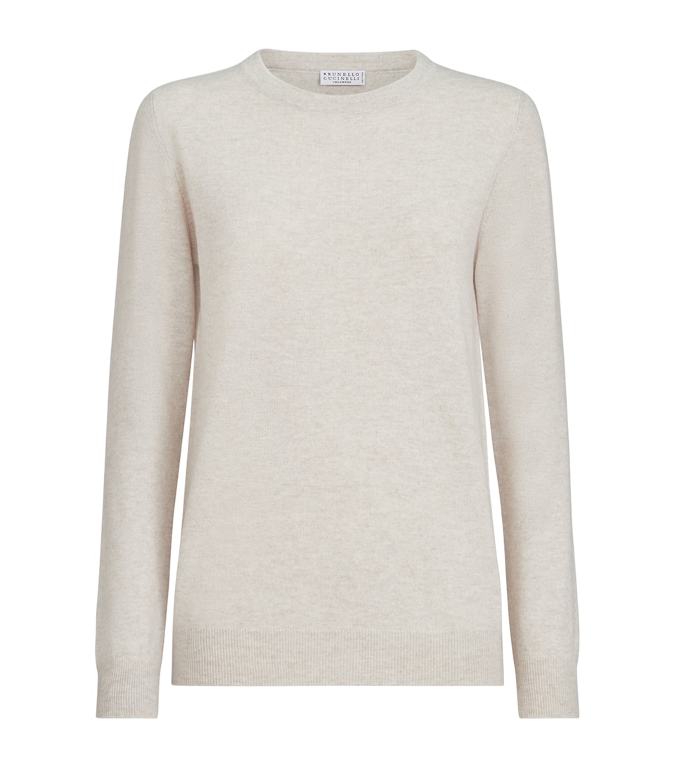 Brunello Cucinelli Womens Cashmere Monili-Trim Sweater