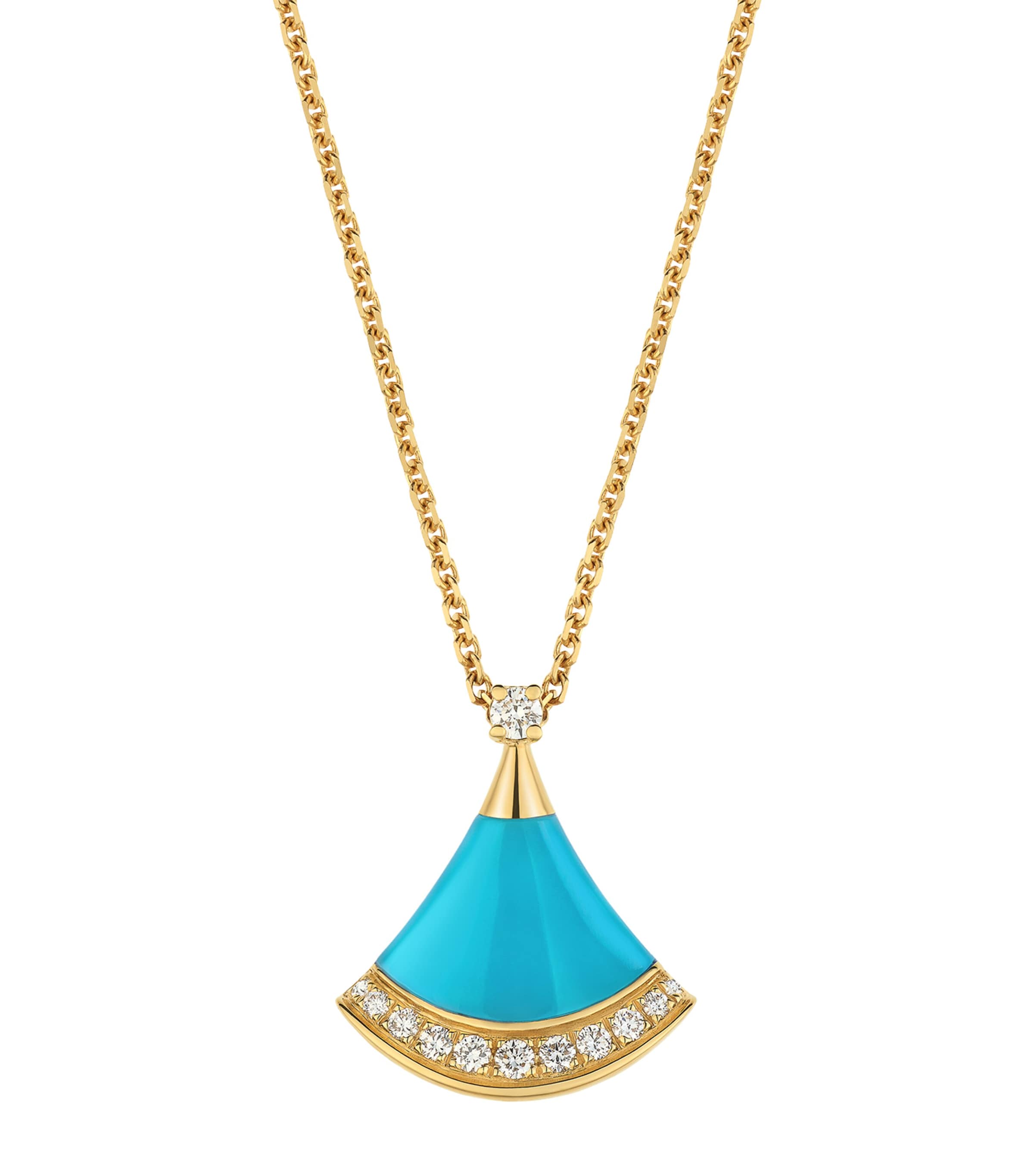 Bvlgari Rose Gold, Diamond and Turquoise Divas’ Dream Necklace Yellow Gold
