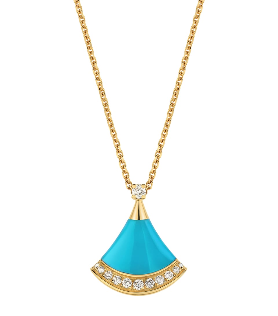 Bvlgari Rose Gold, Diamond and Turquoise Divas’ Dream Necklace Yellow Gold