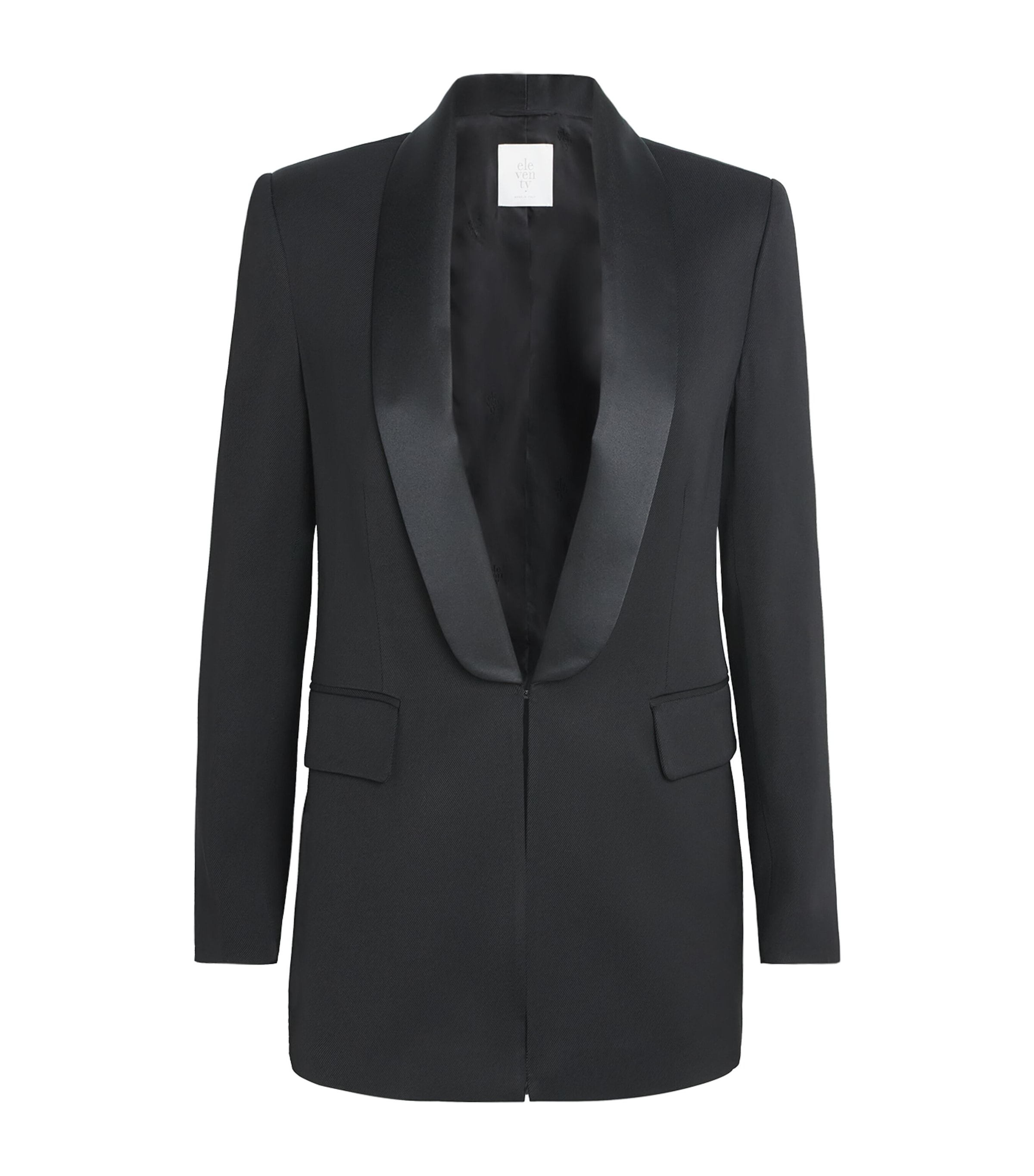 Eleventy Womens Twill Tuxedo Jacket Nero