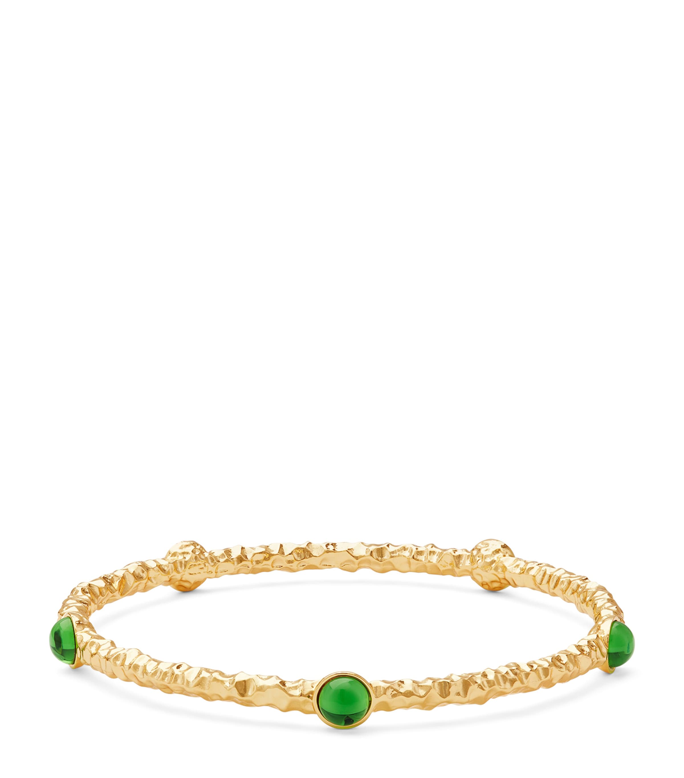Gold-Plated Cabochon Bangle