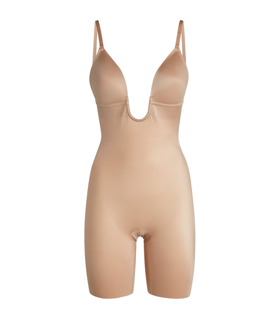SPANXshape Suit Your Fancy Plunge Mid-Thigh Bodysuit - Medium Control