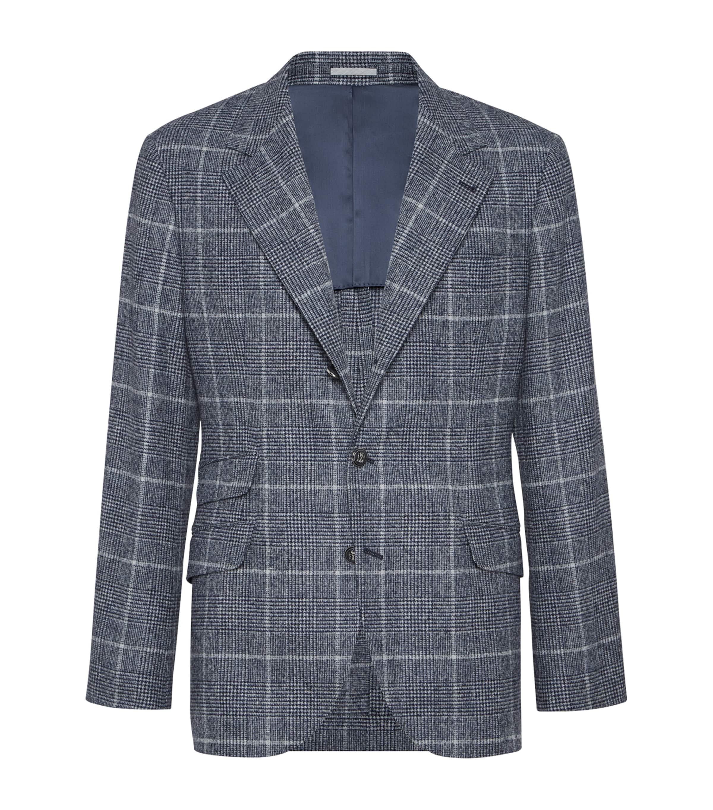 Alpaca-Wool Check Blazer
