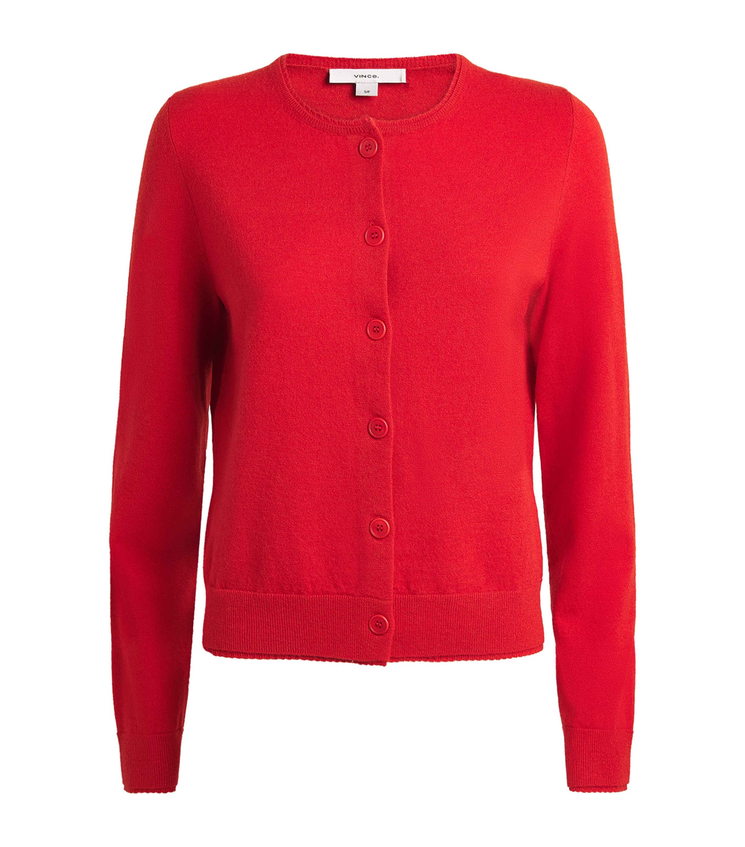 Vince Womens Wool-Cashmere-Blend Cardigan Poppy