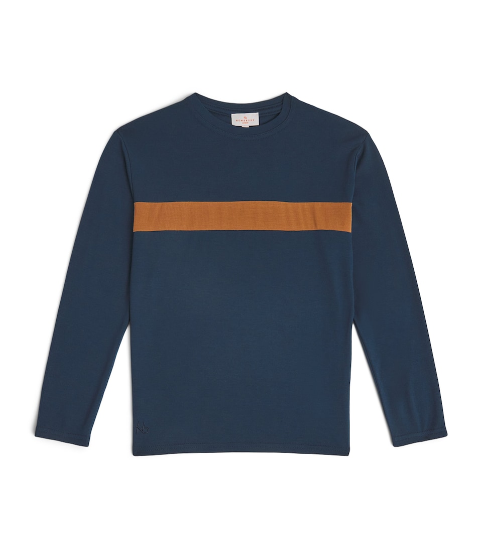 Homebody Kids Jersey Stripe Long-Sleeve T-Shirt (4-16 Years) Navy