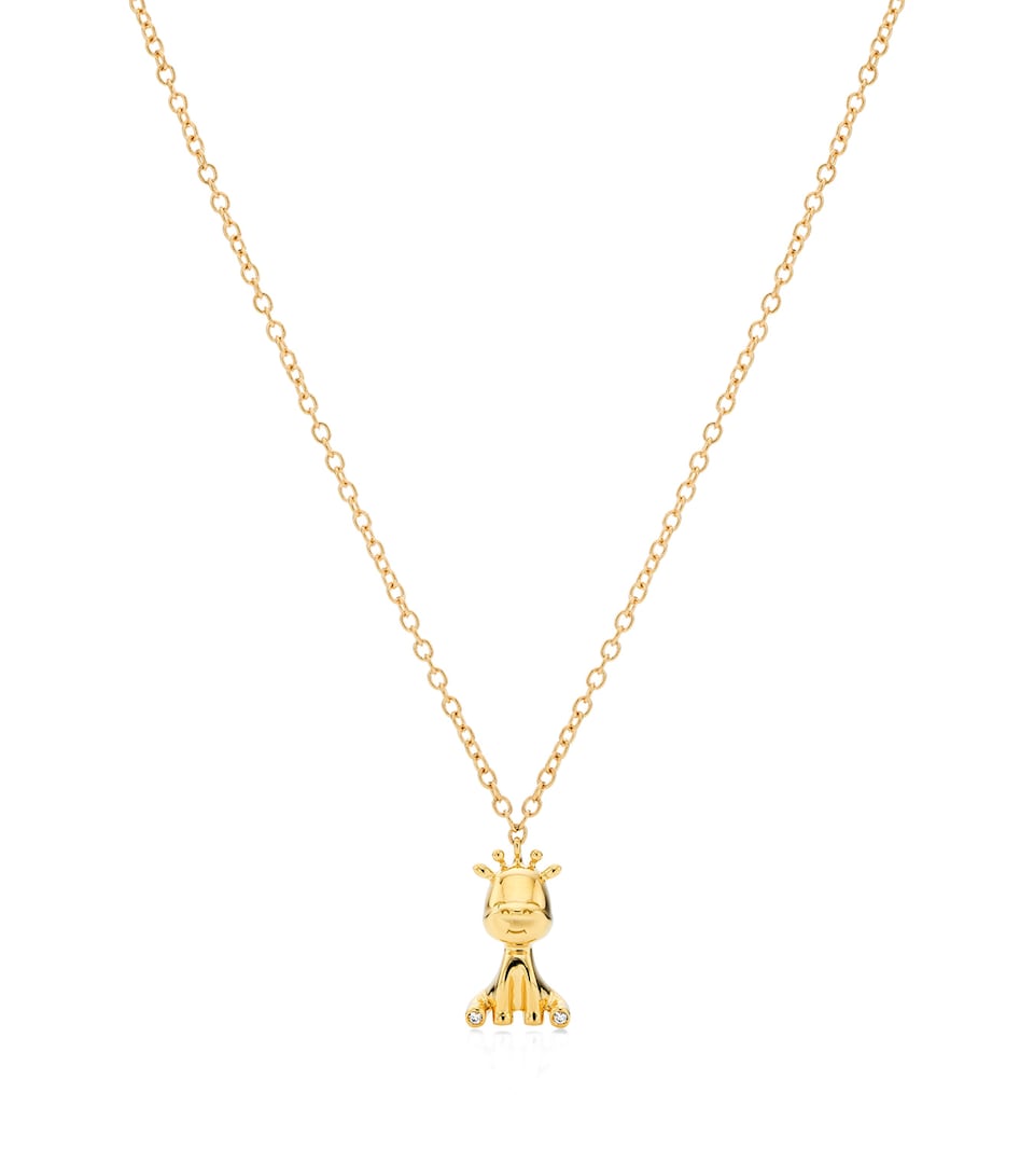 Yellow Gold and Diamond Giraffe Necklace