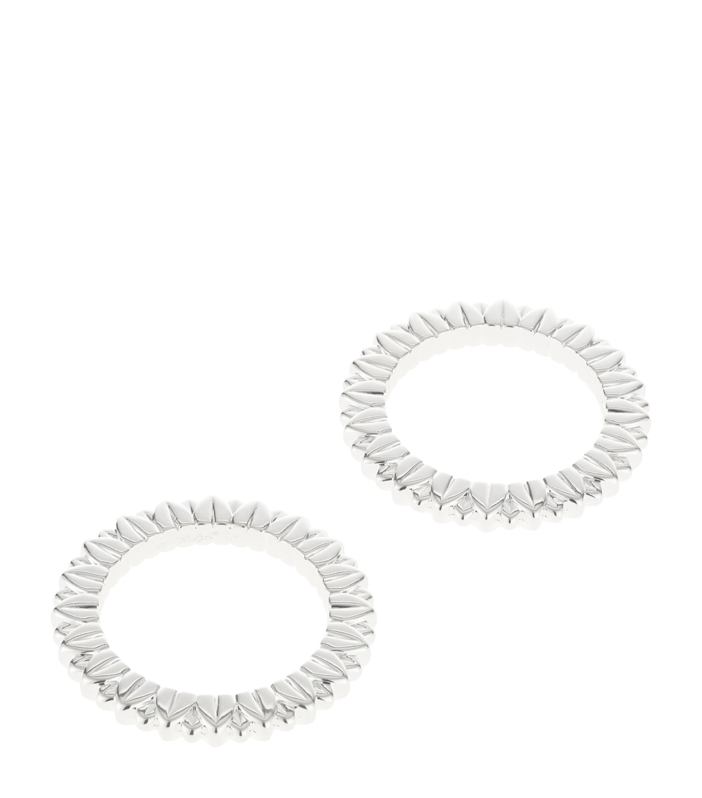 Christofle Set of 2 Silver-Plated Palmettes Napkin Rings Silver