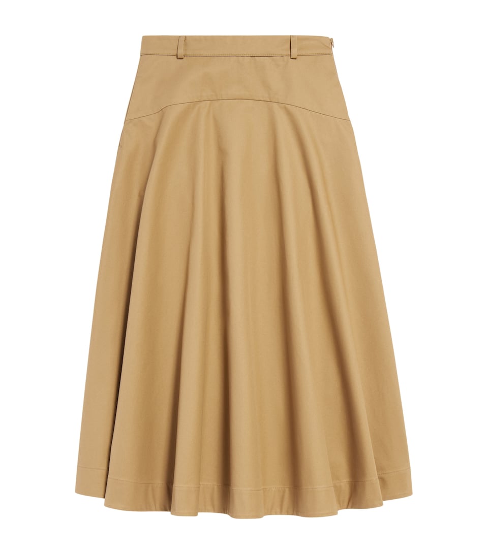 Balenciaga Womens Cotton Draped Midi Skirt
