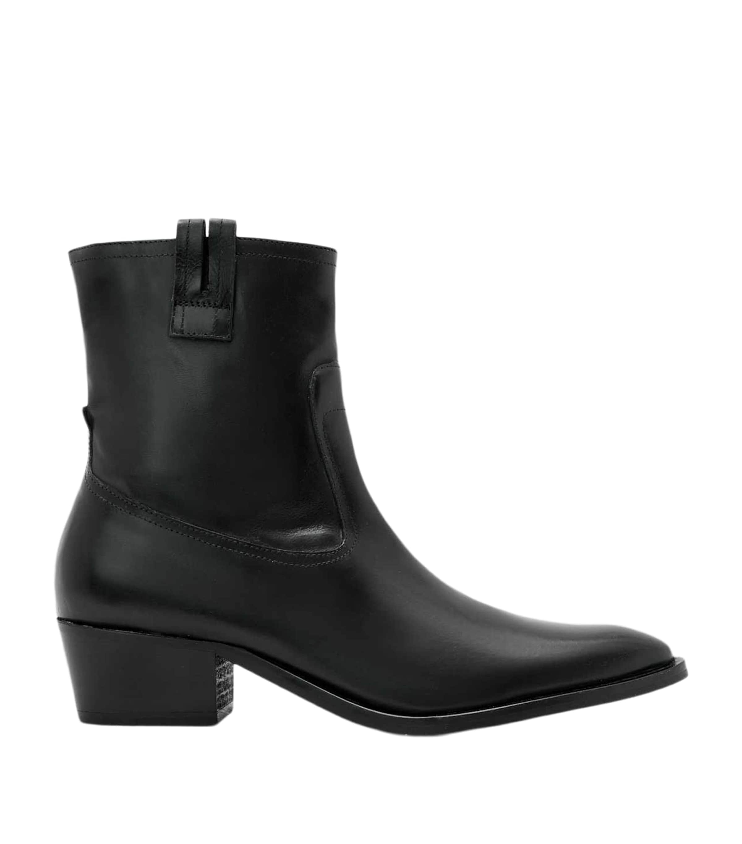 AllSaints Leather Jura Ankle Boots Black