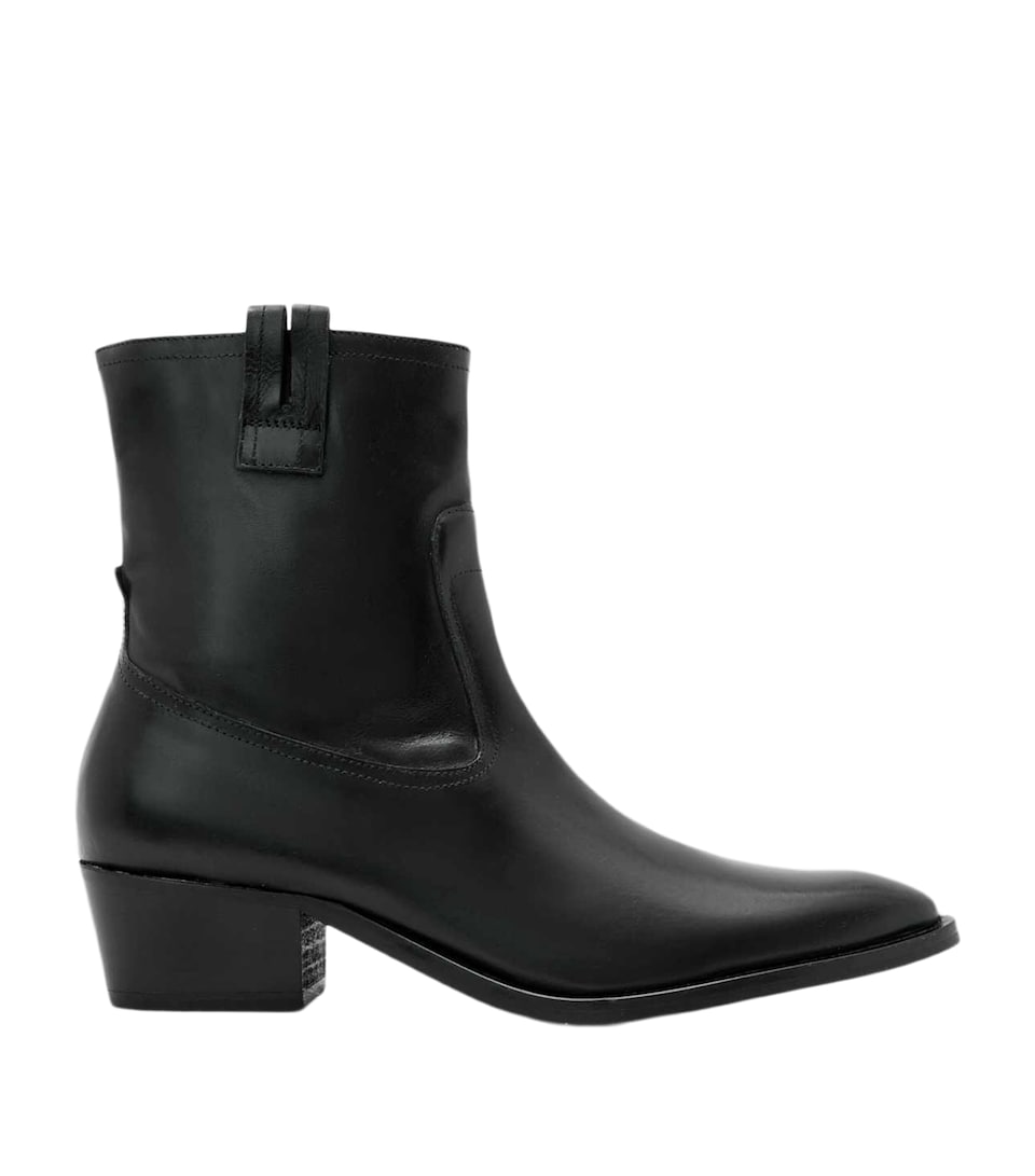 AllSaints Leather Jura Ankle Boots Black