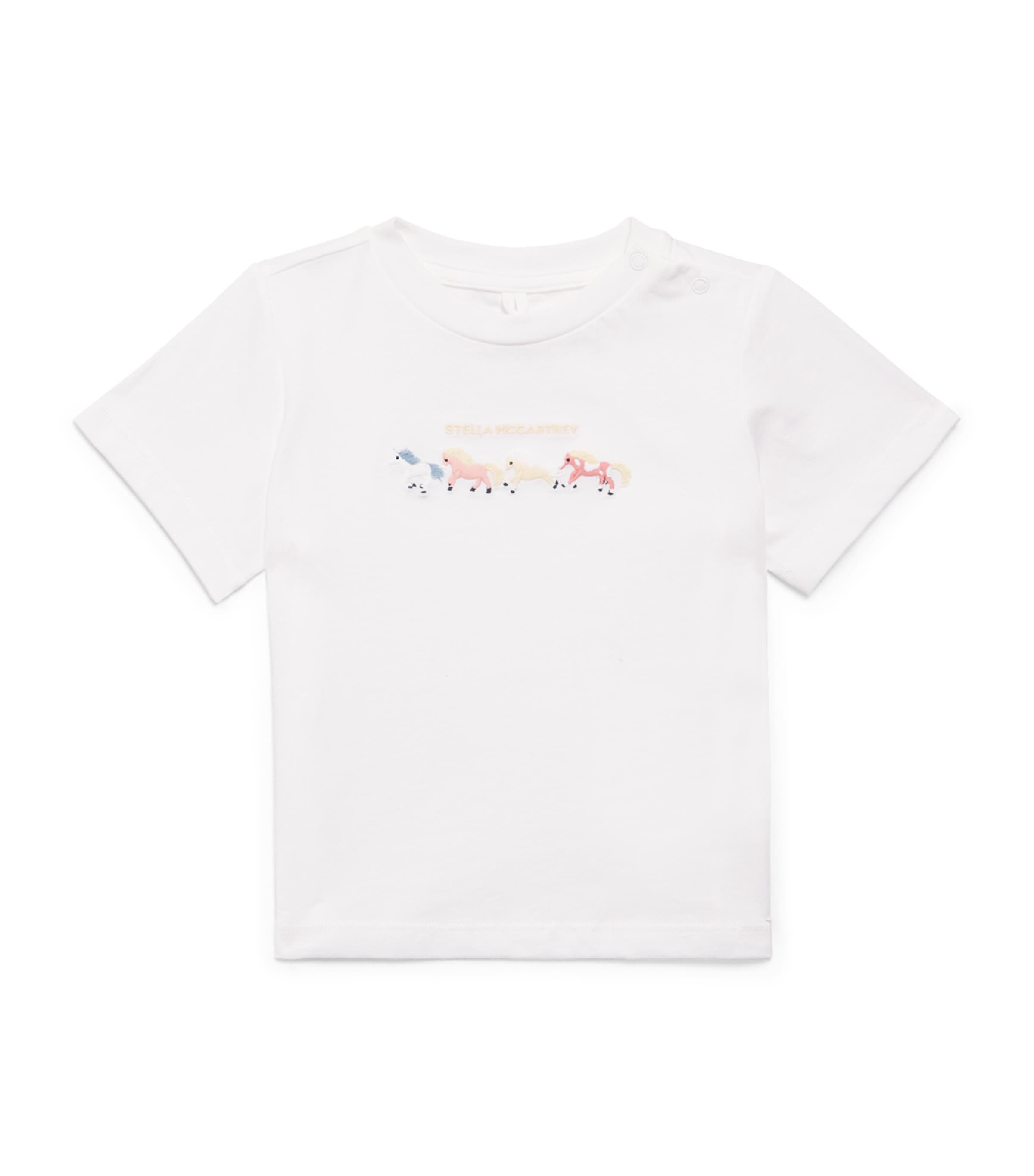 Stella McCartney Kids Cotton Horse T-Shirt (6-36 Months) Ivory
