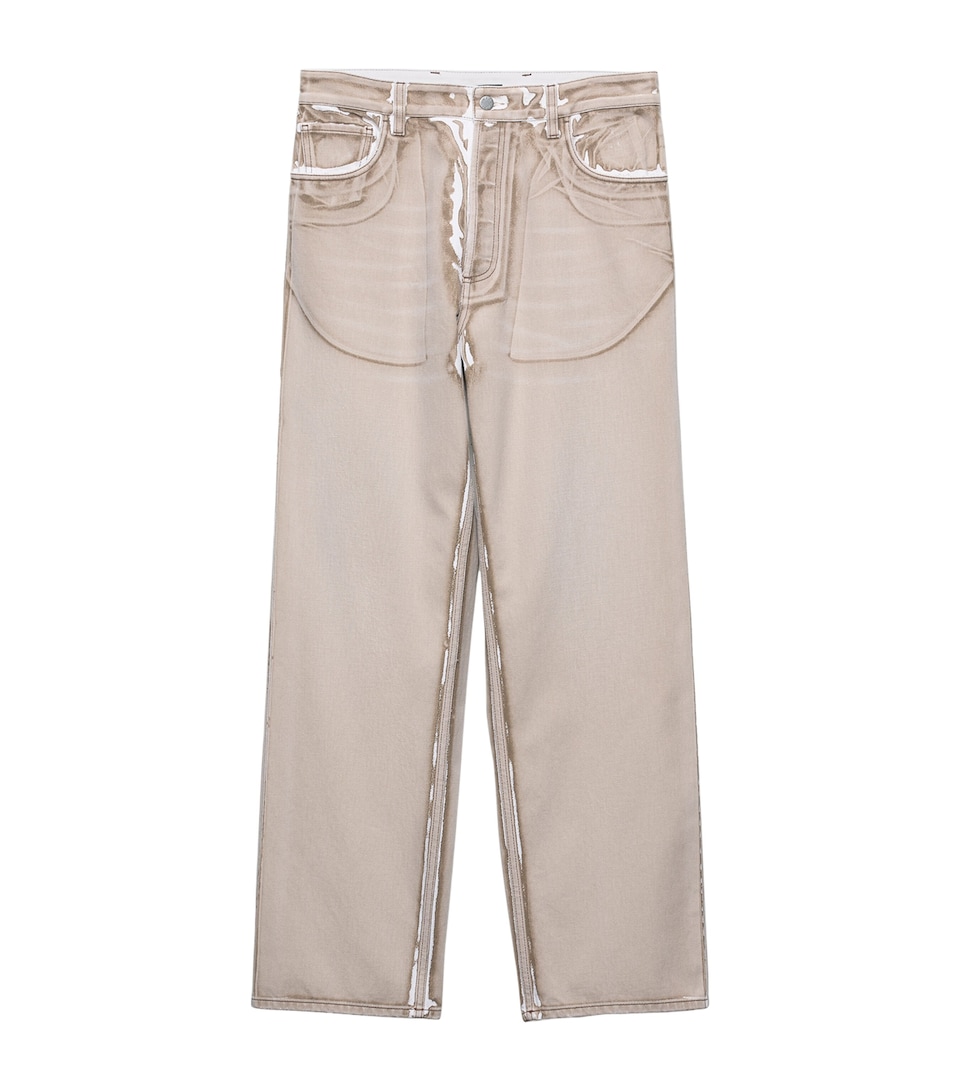 Prada Mens Printed Straight Jeans