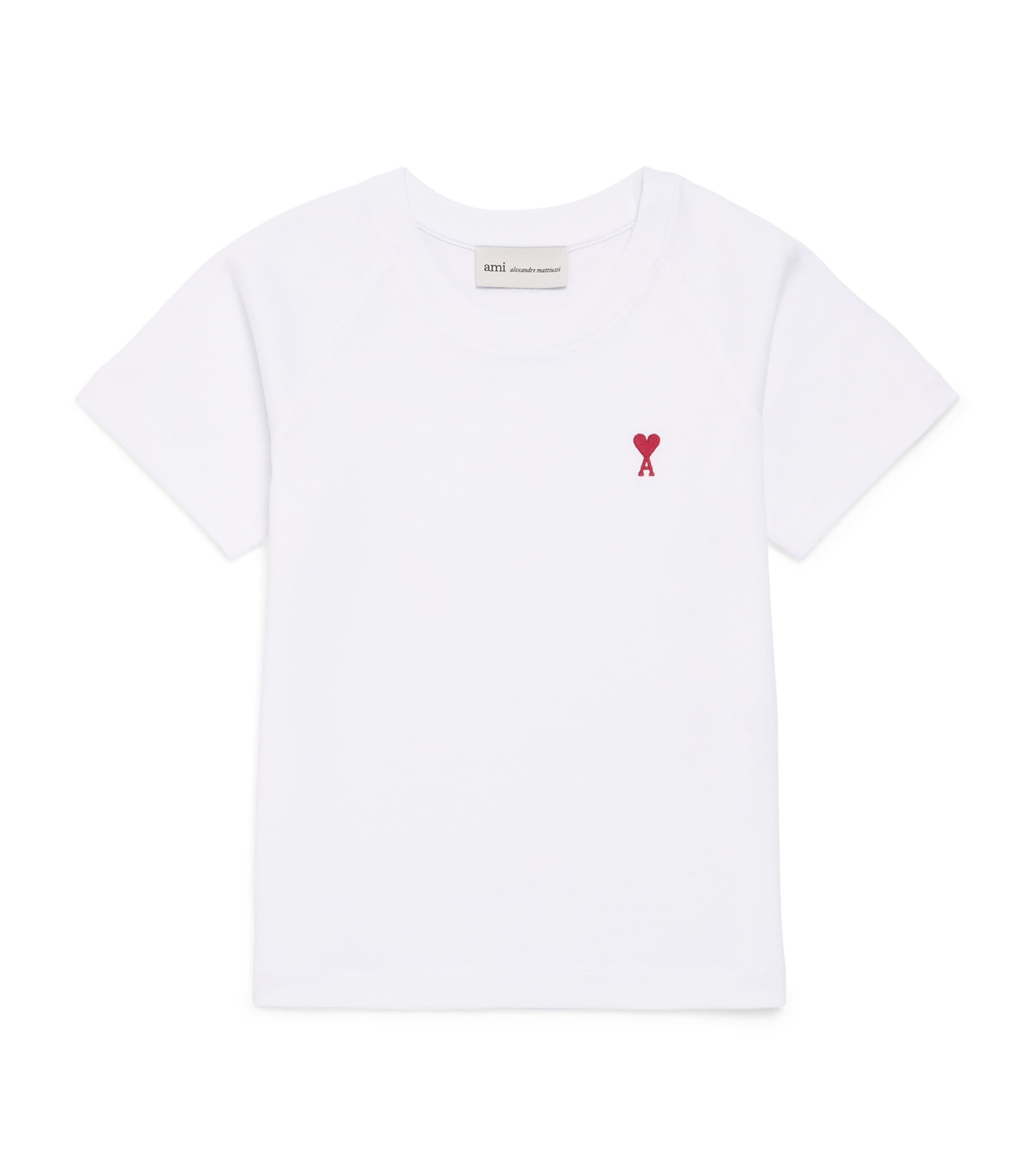 AMI Paris Cotton Ami de Coeur T-Shirt (4-12 Years) : Blanc