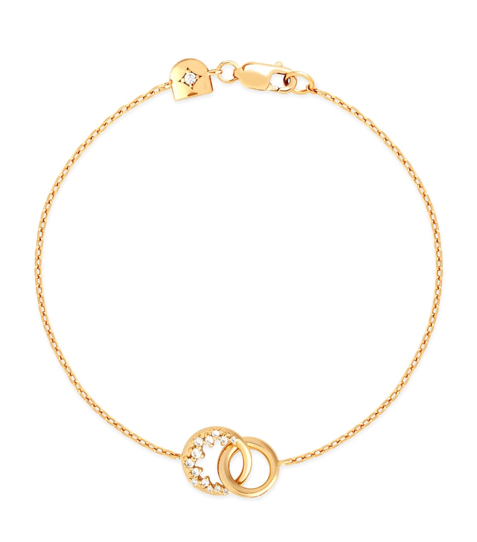 Astrid & Miyu Spiral Crystal Orbit Pendant Bracelet Gold
