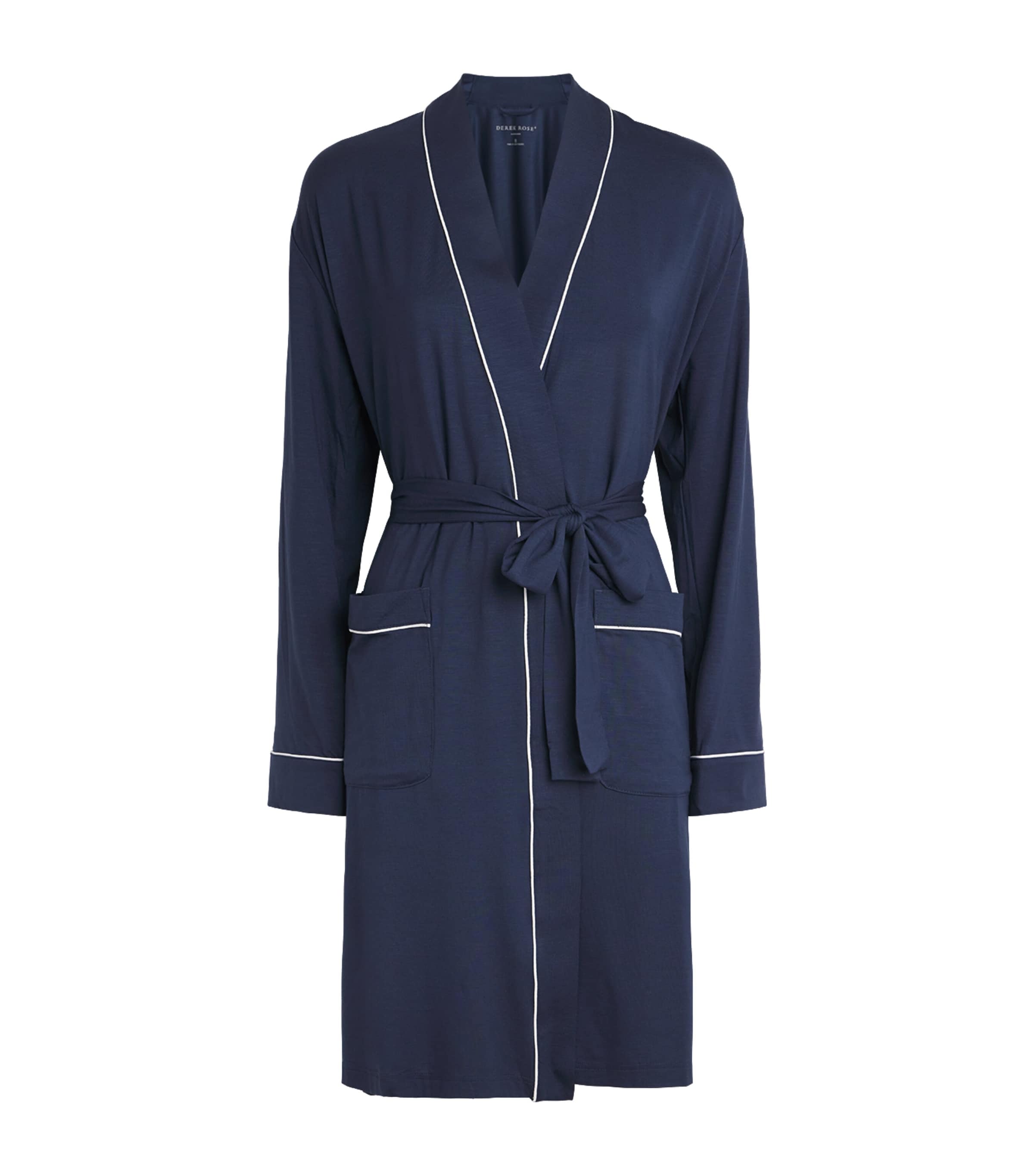 Derek Rose Womens Micro Modal Lara Robe Navy