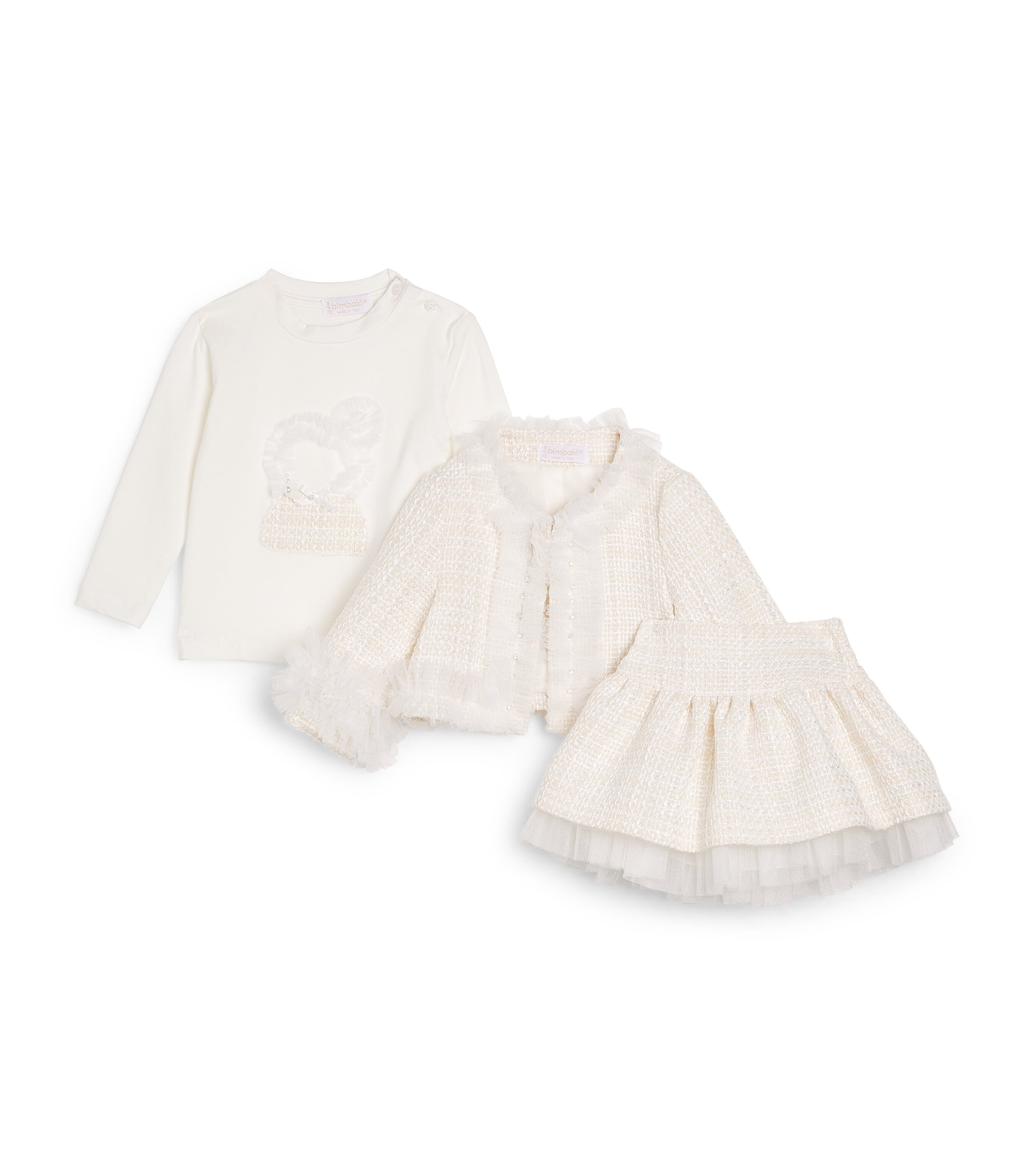 Bimbalo Tweed Jacket and Skirt Set (3-24 Months) Cream
