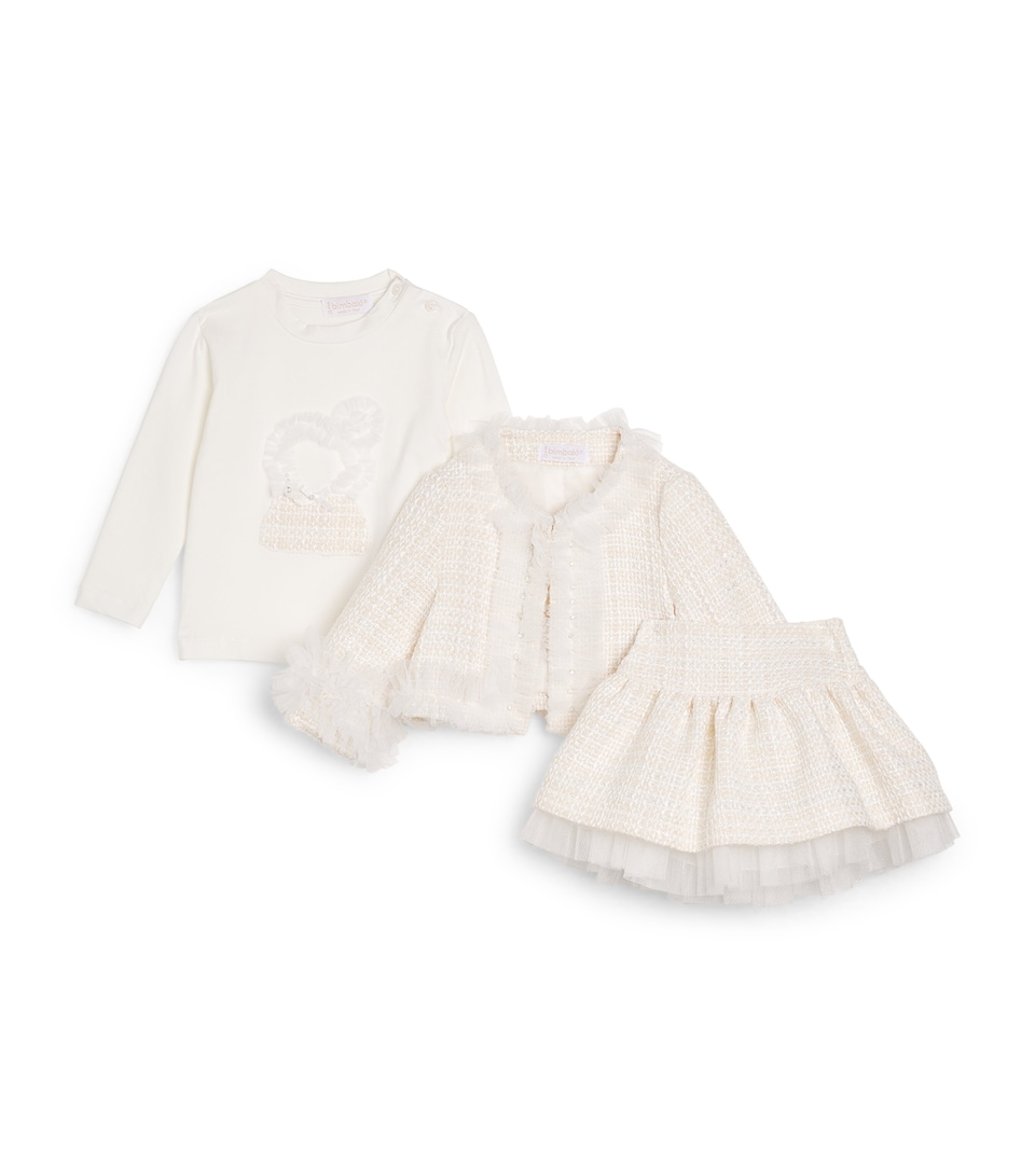 Bimbalo Tweed Jacket and Skirt Set (3-24 Months) Cream